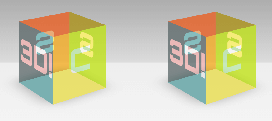 The finished stereoscopic 3D scene with just CSS