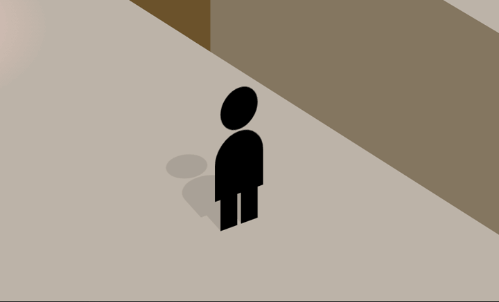 The first of two characters to animate through the scene