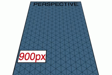 Wechsel zwischen Perspektiv-werten von 900 und 2000 Pixeln